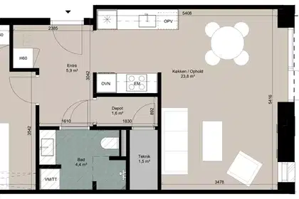Dunbyen 4c st. 3 – lejlighed med egen terrasse – billede 4