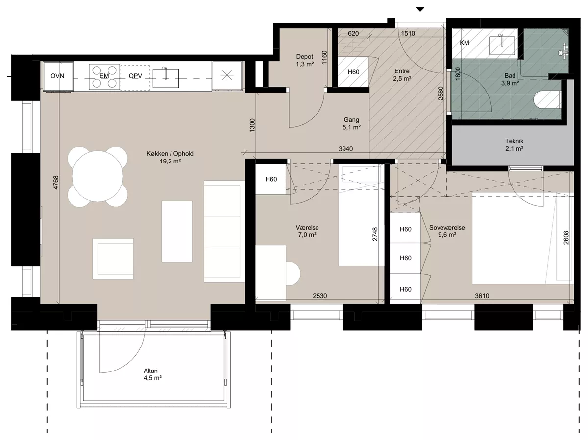 3-værelses lejlighed på 72 m² til leje i Ringsted – Dunbyen, 3. sal – billede 4