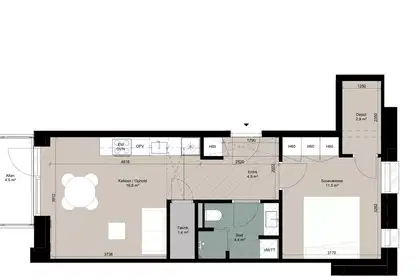 2-værelses lejlighed på 60 m² til leje i Ringsted – Dunbyen, 1. sal – billede 4