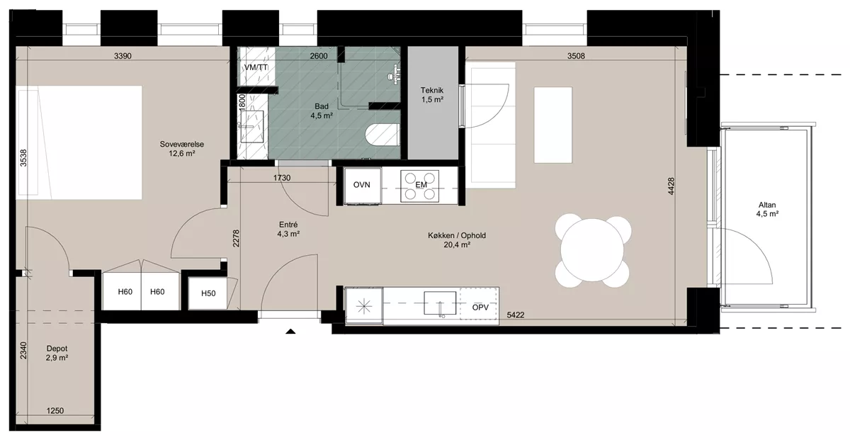 2-værelses lejlighed på 67 m² til leje i Ringsted – Dunbyen, 3. sal – billede 4