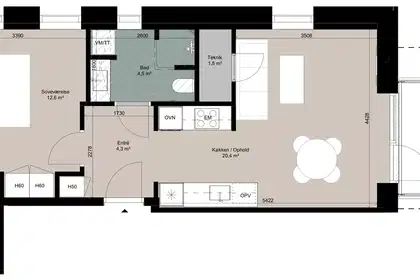 2-værelses lejlighed på 67 m² til leje i Ringsted – Dunbyen, 3. sal – billede 4