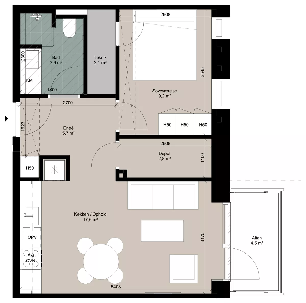 2-værelses lejlighed på 57 m² til leje i Ringsted – Dunbyen, 4. sal – billede 4