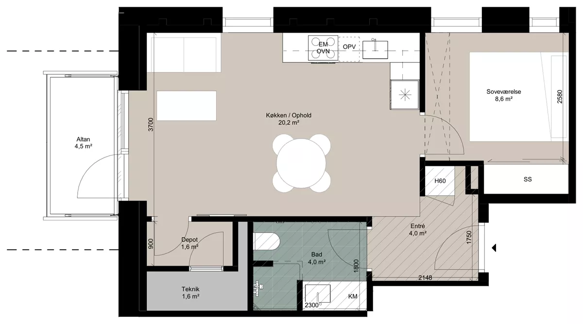 2-værelses lejlighed på 60 m² til leje i Ringsted – Dunbyen, 1. sal – billede 3