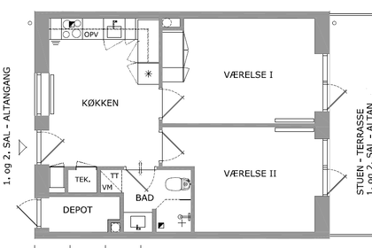 2-værelses lejlighed på 62 m² til leje i Aarhus N – Kalmargade, stuen – billede 8