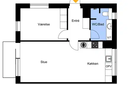Lys 2-værelses stuelejlighed med privat terrasse – billede 17