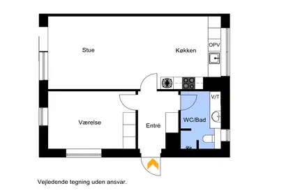 Lys 2-værelses stuelejlighed med privat terrasse – billede 20