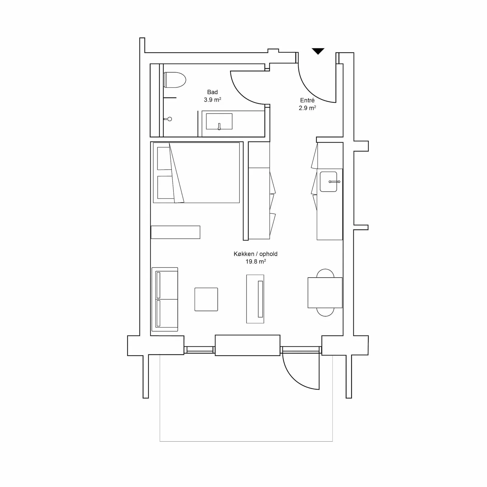 Attractive 2-room apartment with south-west facing terrace – photo 6